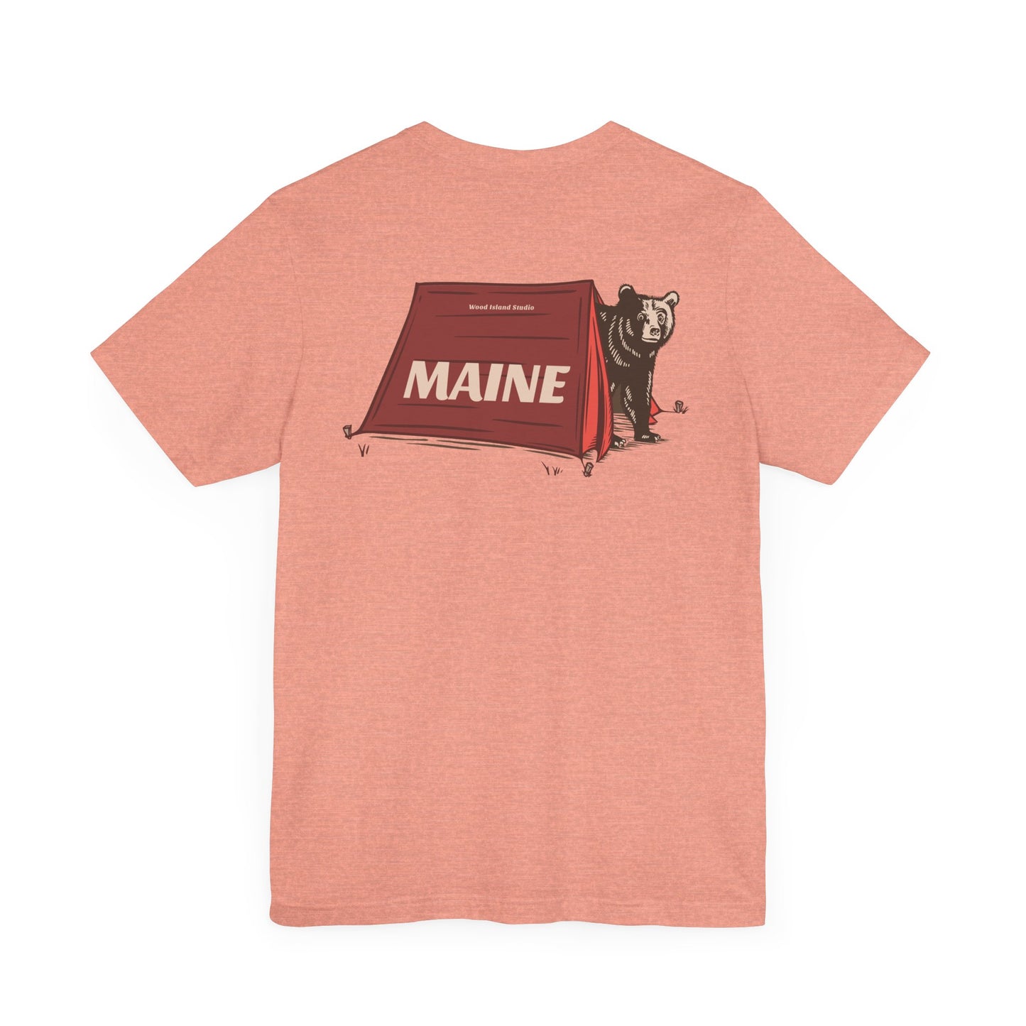 Camping Maine Bear Graphic Unisex Tee