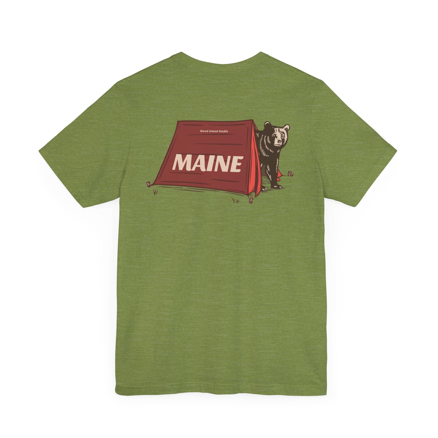 Camping Maine Bear Graphic Unisex Tee