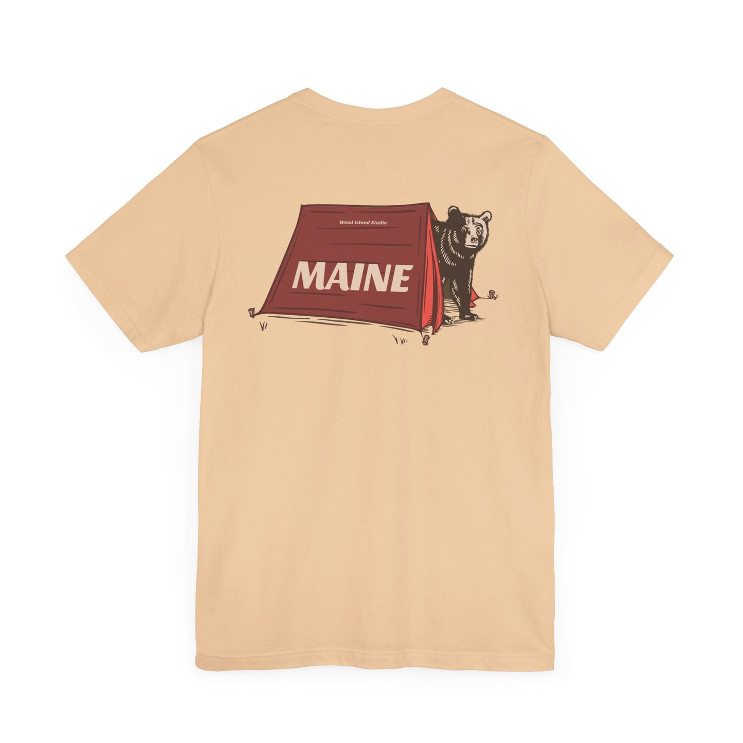 Camping Maine Bear Graphic Unisex Tee