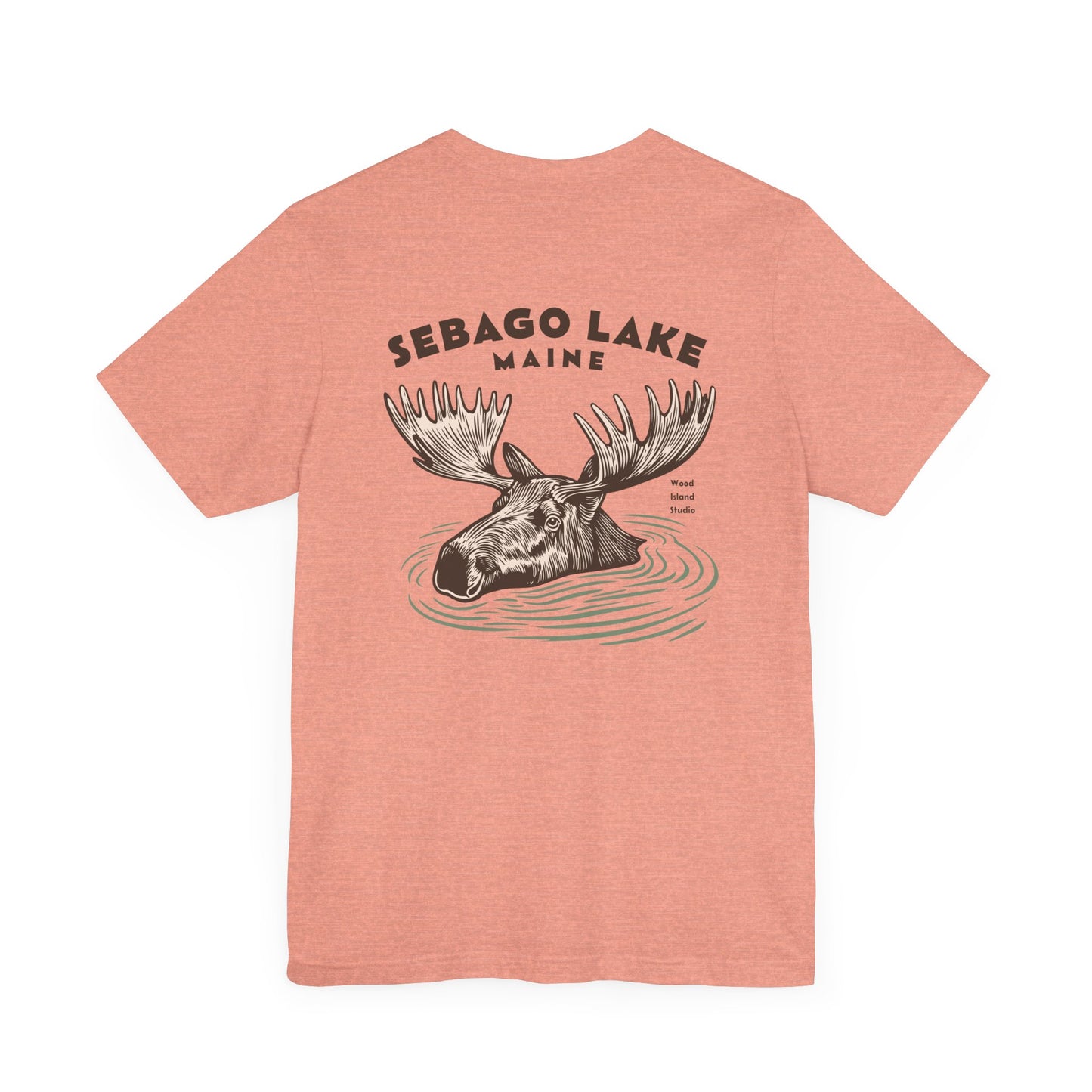 Sebago Lake Maine Moose Graphic Tee - Unisex Short Sleeve T-Shirt