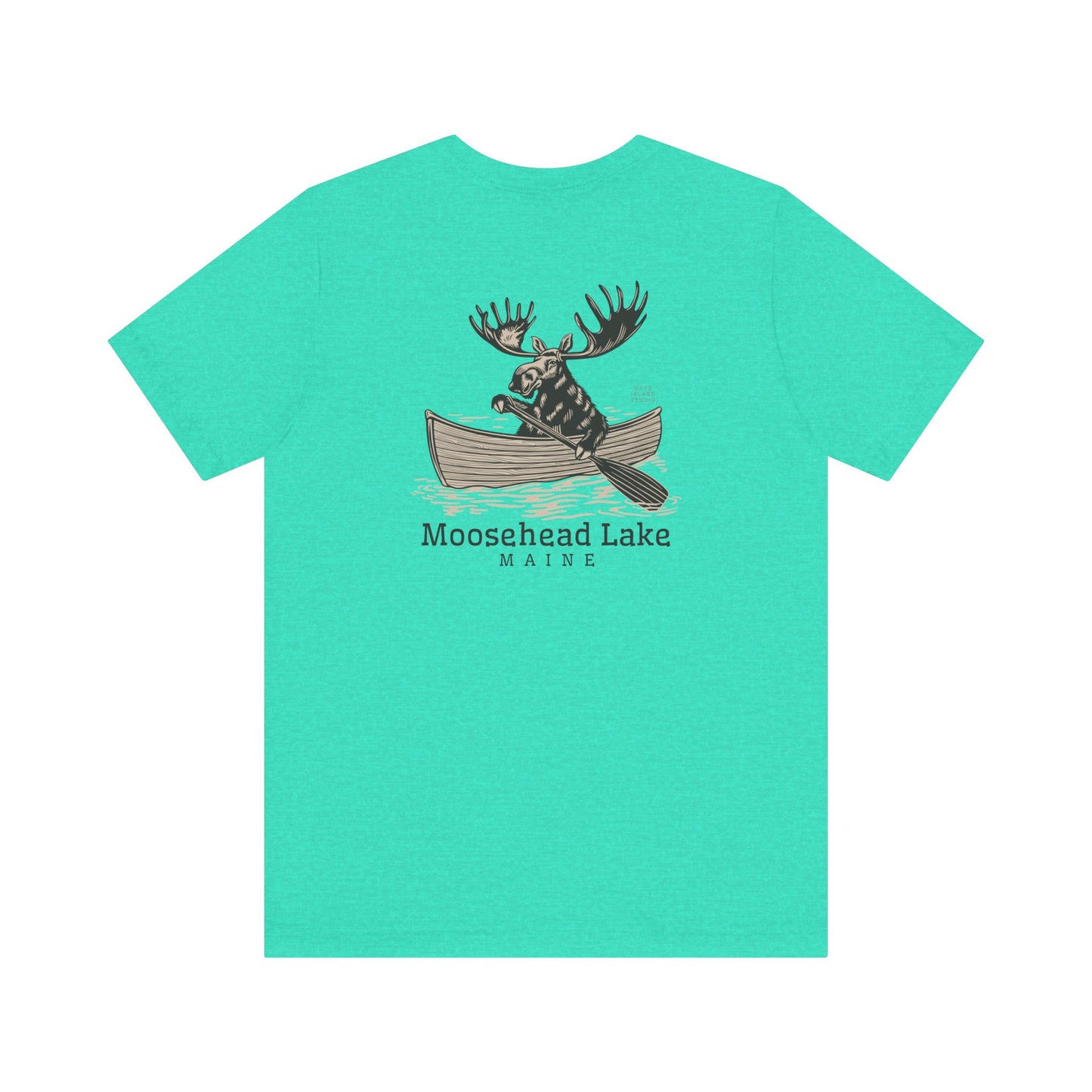 Moosehead Lake Maine Moose Rowing Adventure Tee - Unisex Jersey Short Sleeve T-Shirt