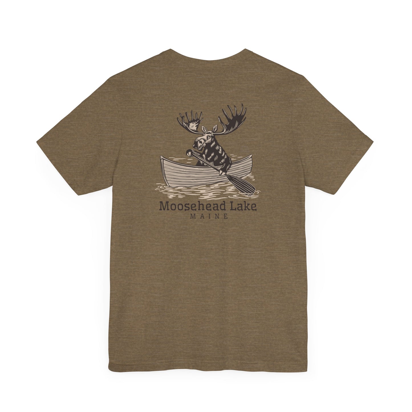 Moosehead Lake Maine Moose Rowing Adventure Tee - Unisex Jersey Short Sleeve T-Shirt