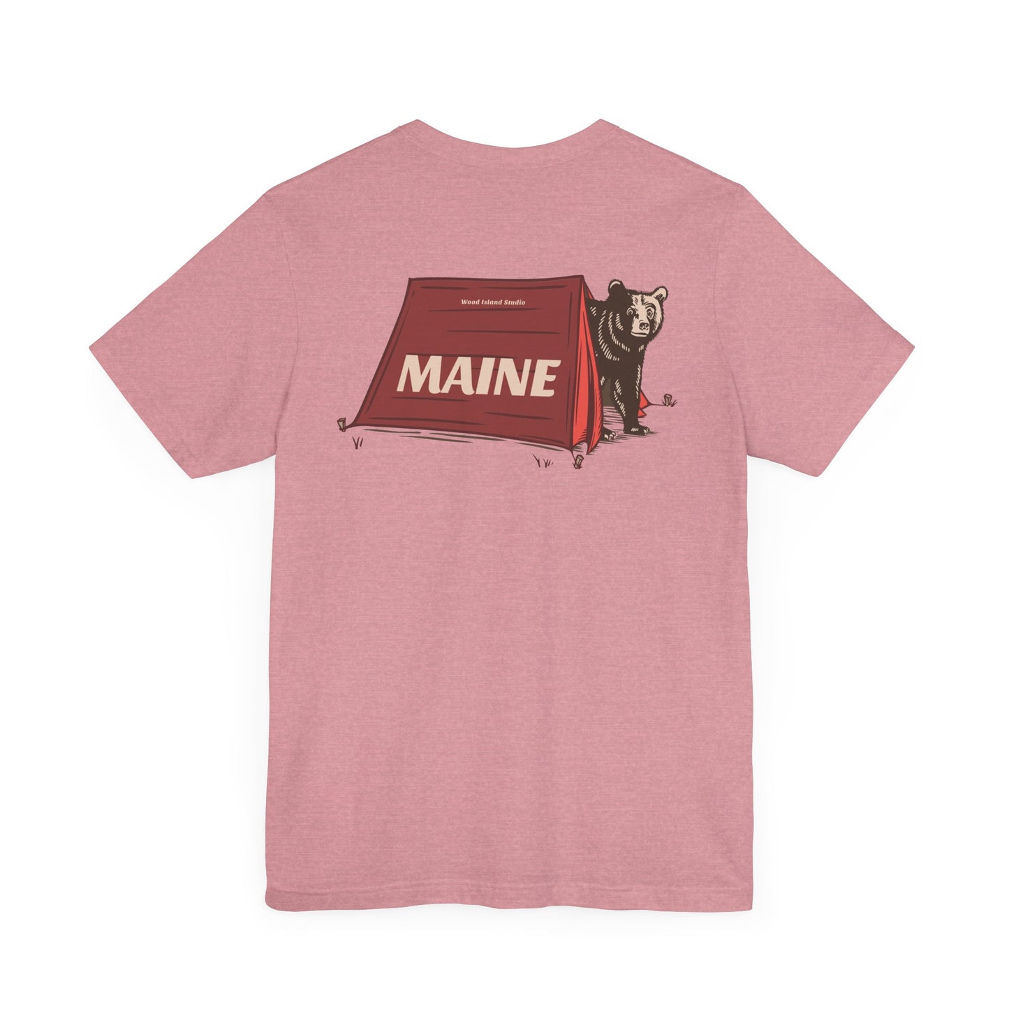 Camping Maine Bear Graphic Unisex Tee