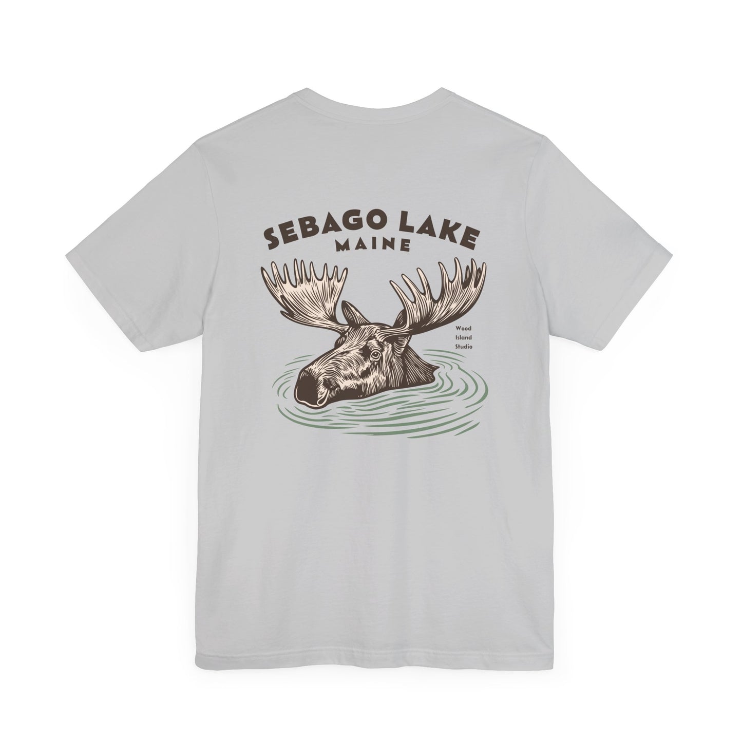 Sebago Lake Maine Moose Graphic Tee - Unisex Short Sleeve T-Shirt