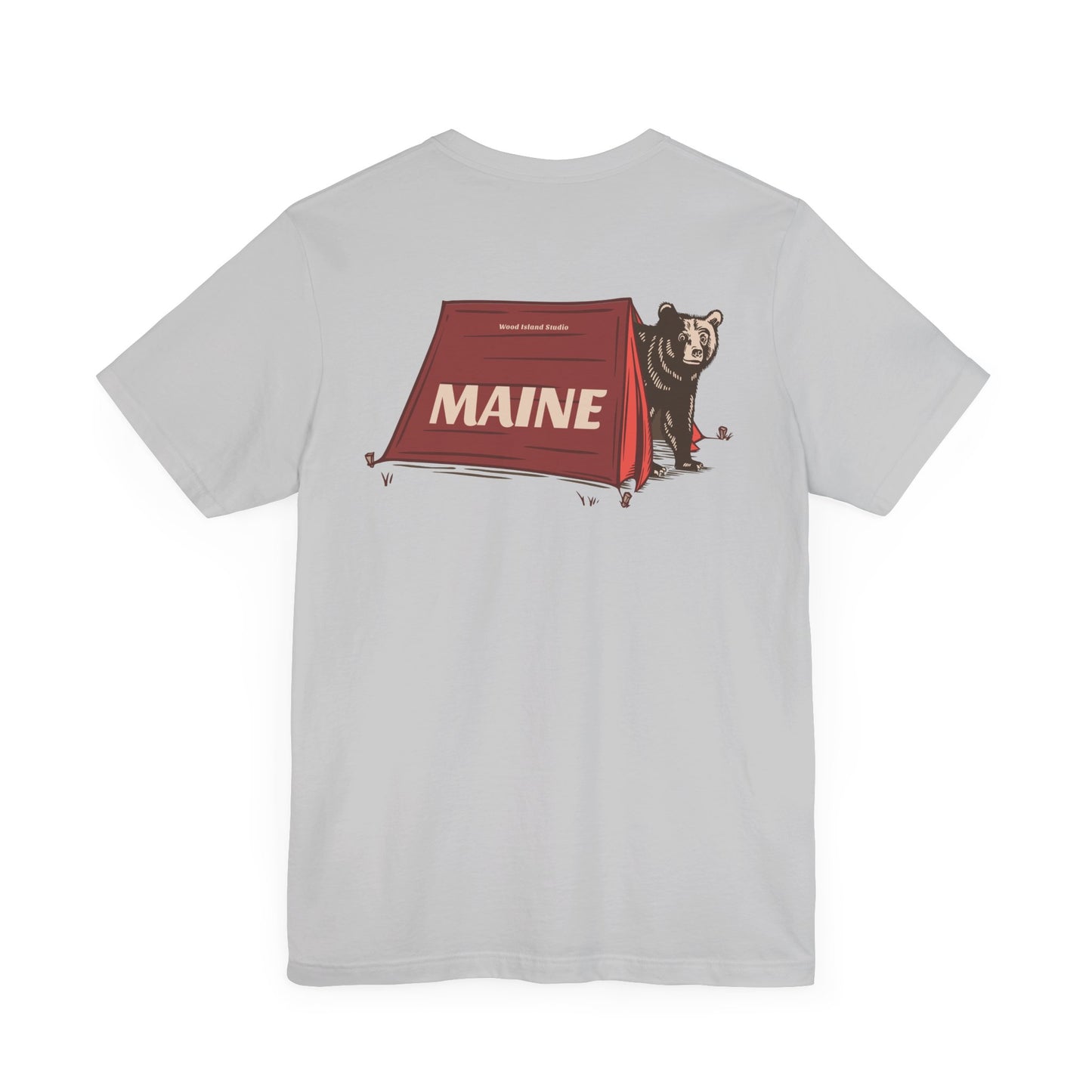 Camping Maine Bear Graphic Unisex Tee