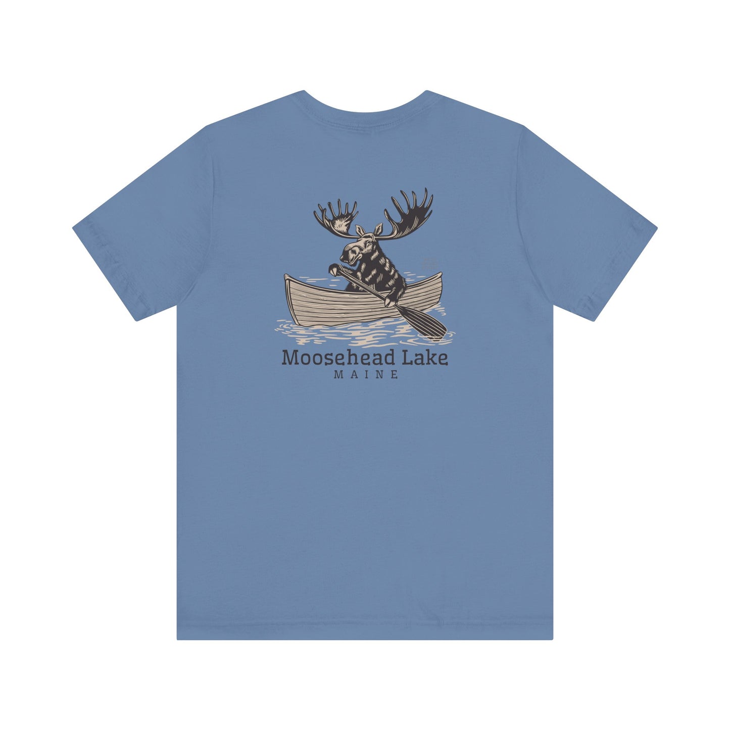 Moosehead Lake Maine Moose Rowing Adventure Tee - Unisex Jersey Short Sleeve T-Shirt