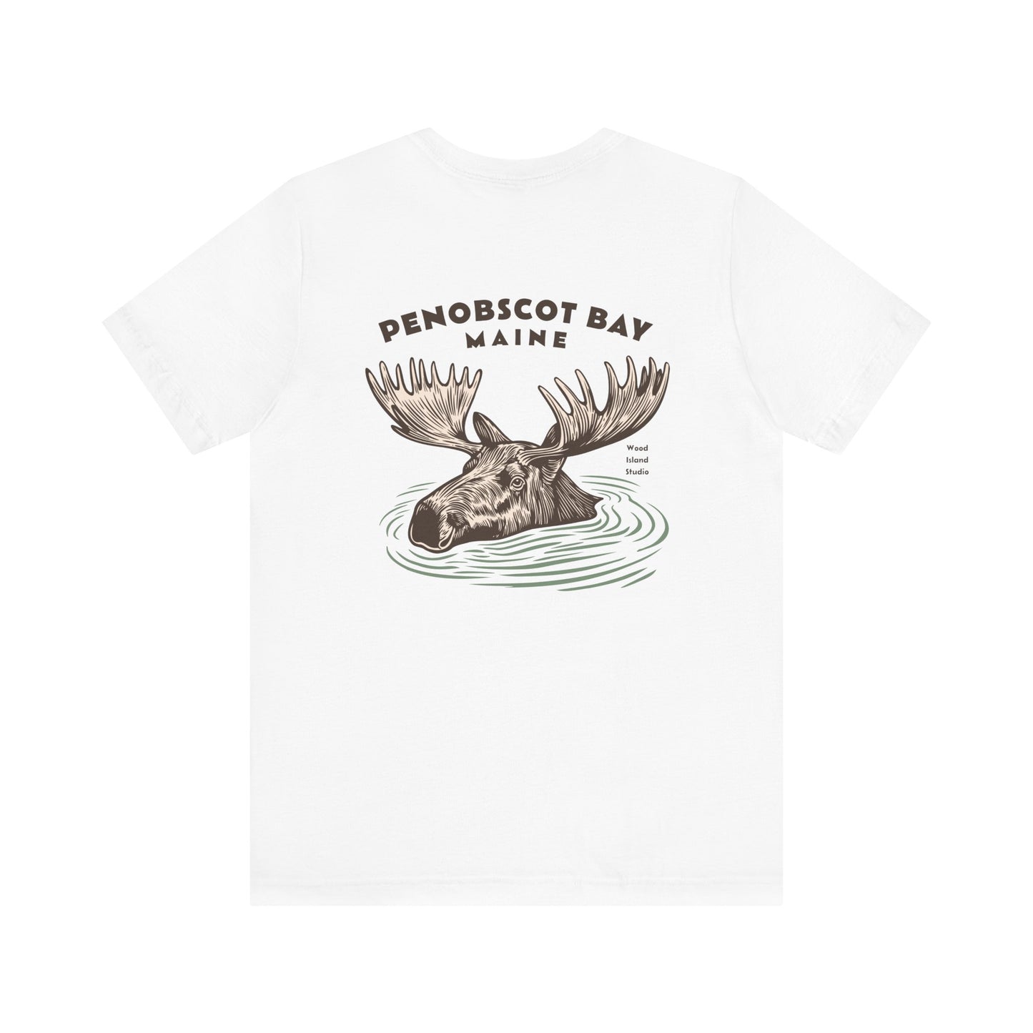 Penobscot Bay Maine Moose Graphic Tee - Unisex Short Sleeve T-Shirt
