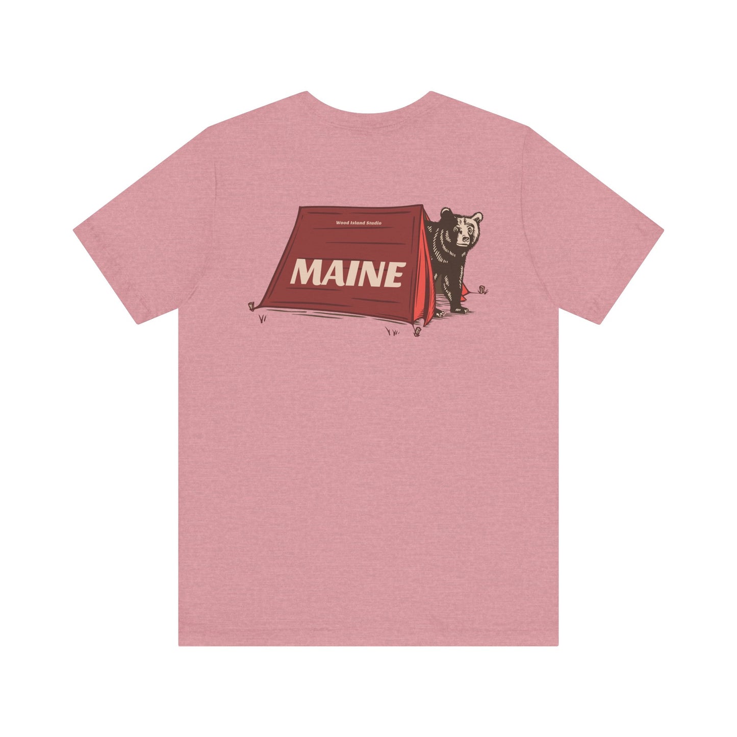 Camping Maine Bear Graphic Unisex Tee