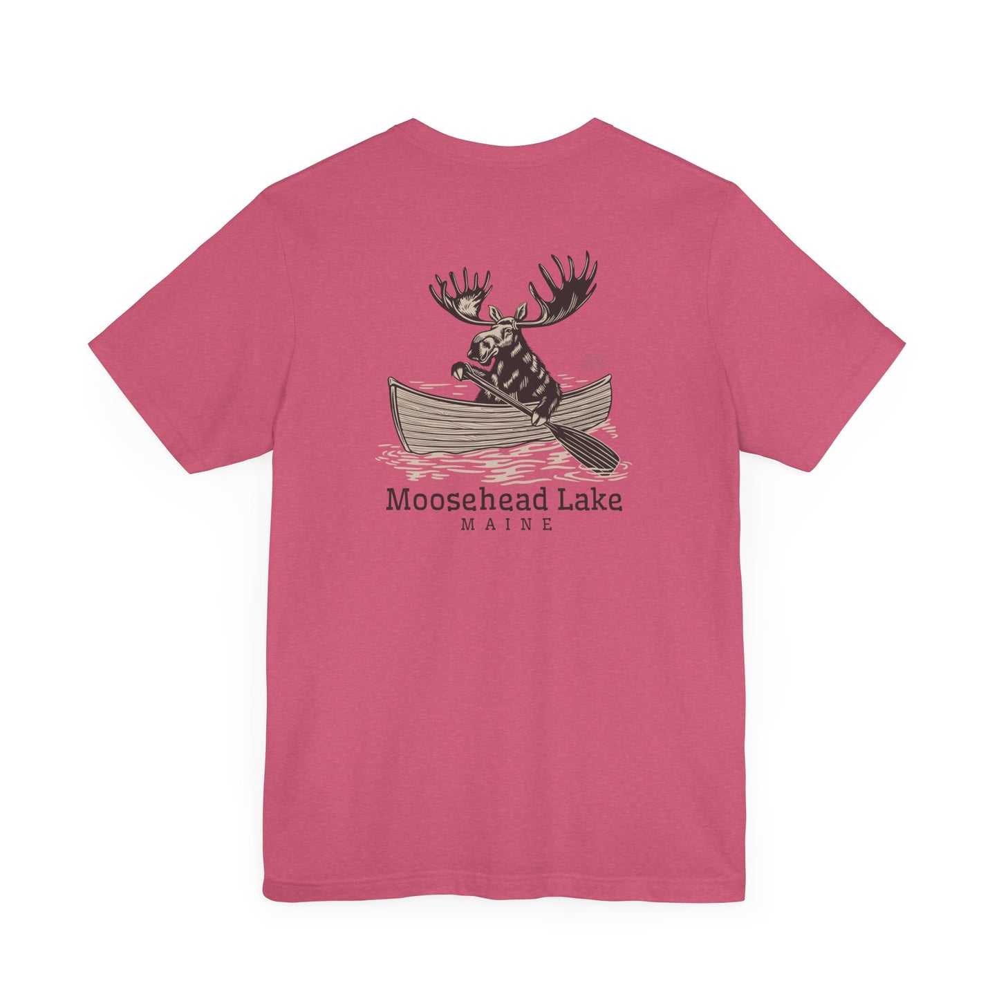 Moosehead Lake Maine Moose Rowing Adventure Tee - Unisex Jersey Short Sleeve T-Shirt