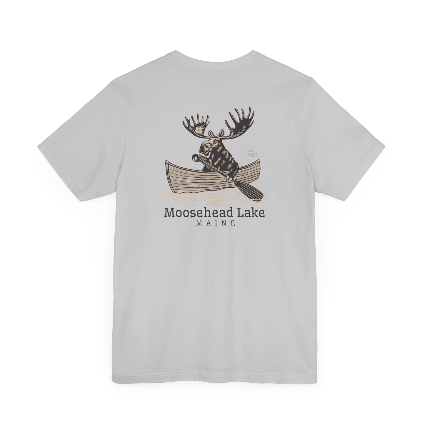 Moosehead Lake Maine Moose Rowing Adventure Tee - Unisex Jersey Short Sleeve T-Shirt