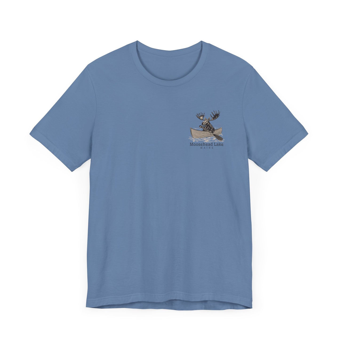 Moosehead Lake Maine Moose Rowing Adventure Tee - Unisex Jersey Short Sleeve T-Shirt