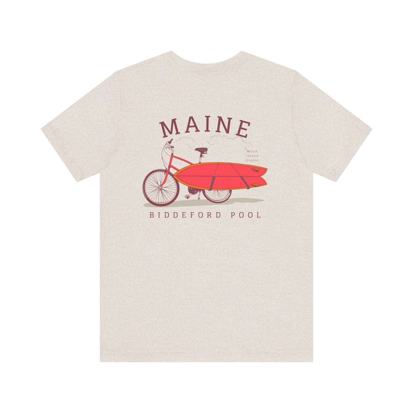 Biddeford Pool Maine Vintage Bike Surf Tee - Unisex Jersey Short Sleeve T-Shirt