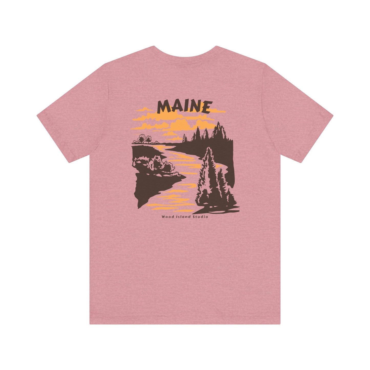 Pine and River scene Maine Graphic Unisex Tee
