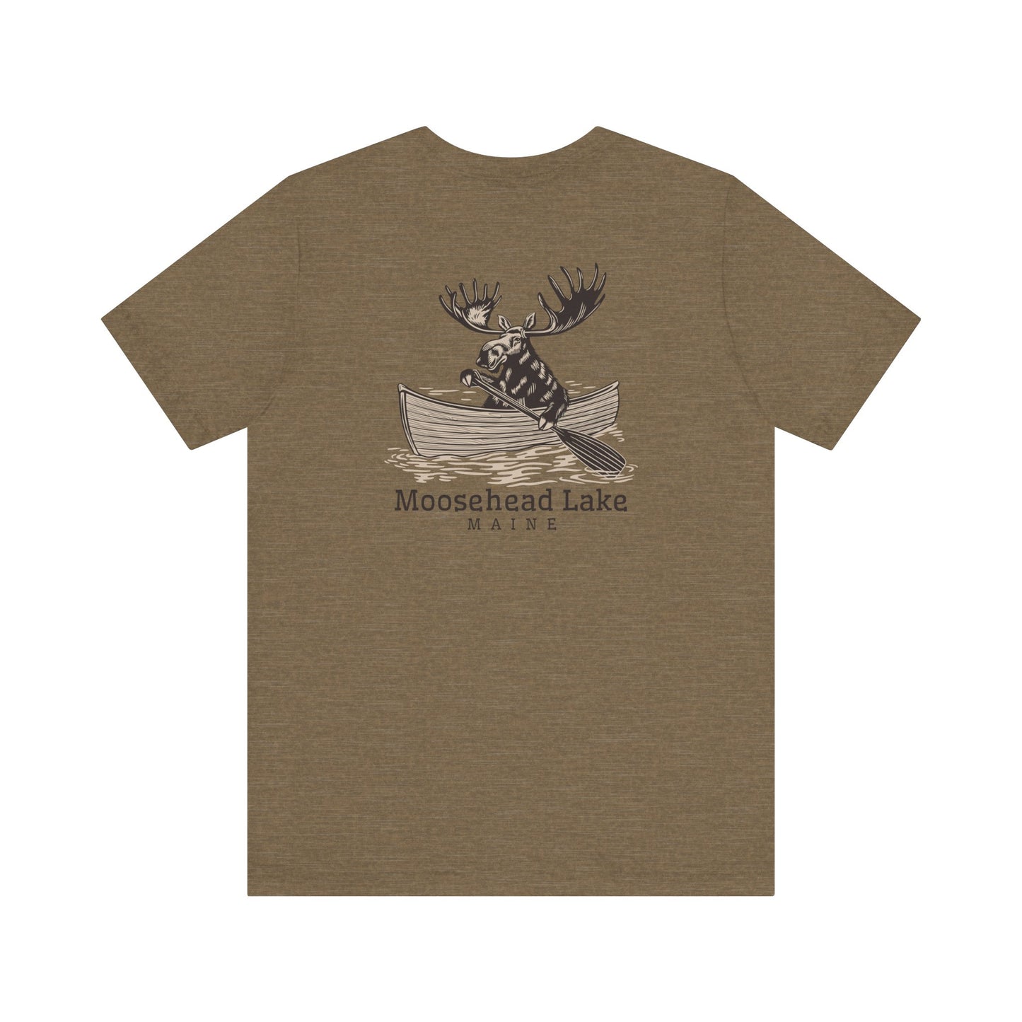 Moosehead Lake Maine Moose Rowing Adventure Tee - Unisex Jersey Short Sleeve T-Shirt
