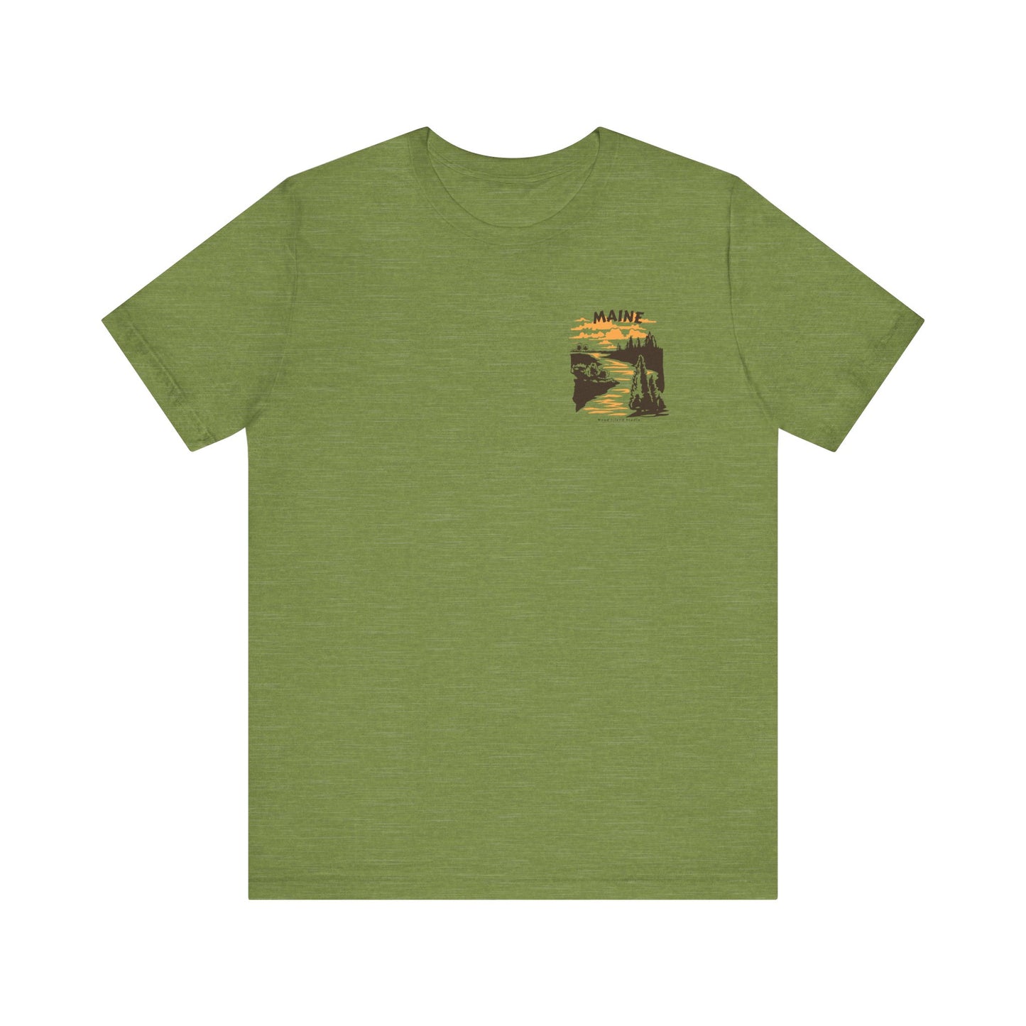 Pine and River scene Maine Graphic Unisex Tee