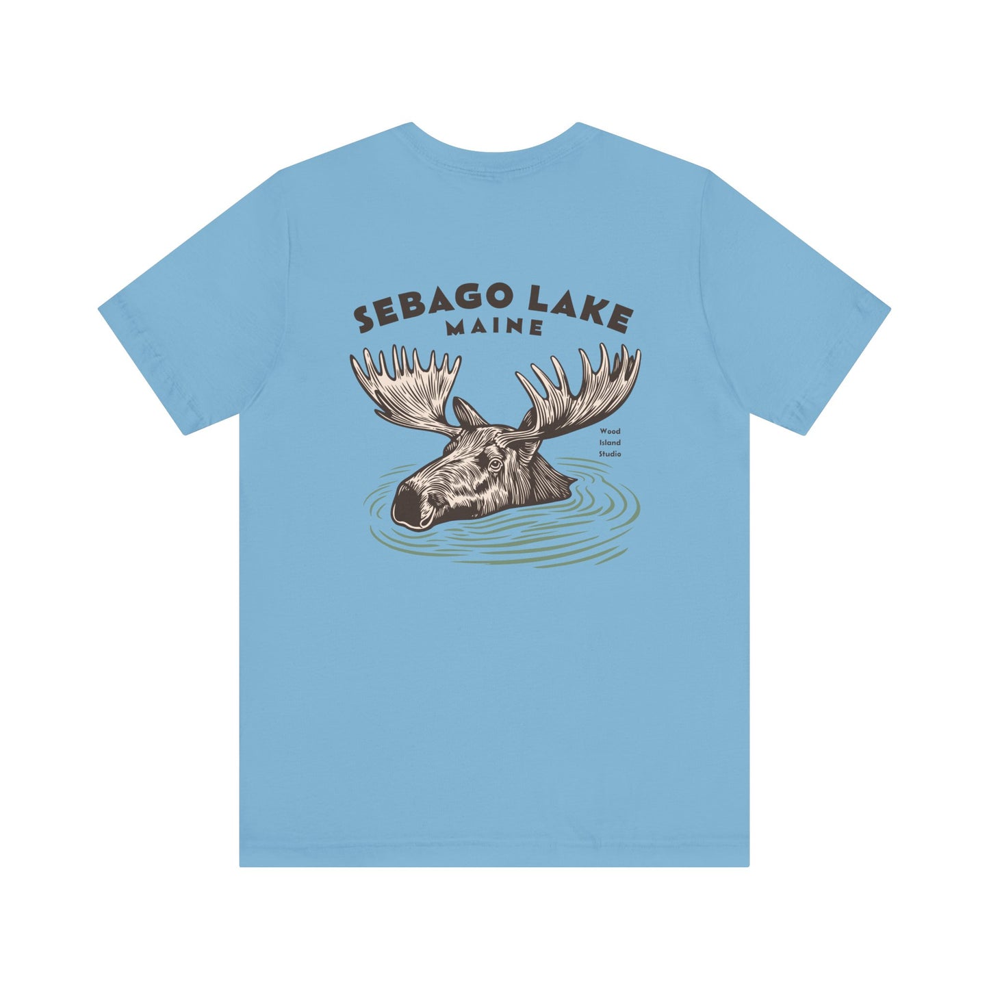 Sebago Lake Maine Moose Graphic Tee - Unisex Short Sleeve T-Shirt