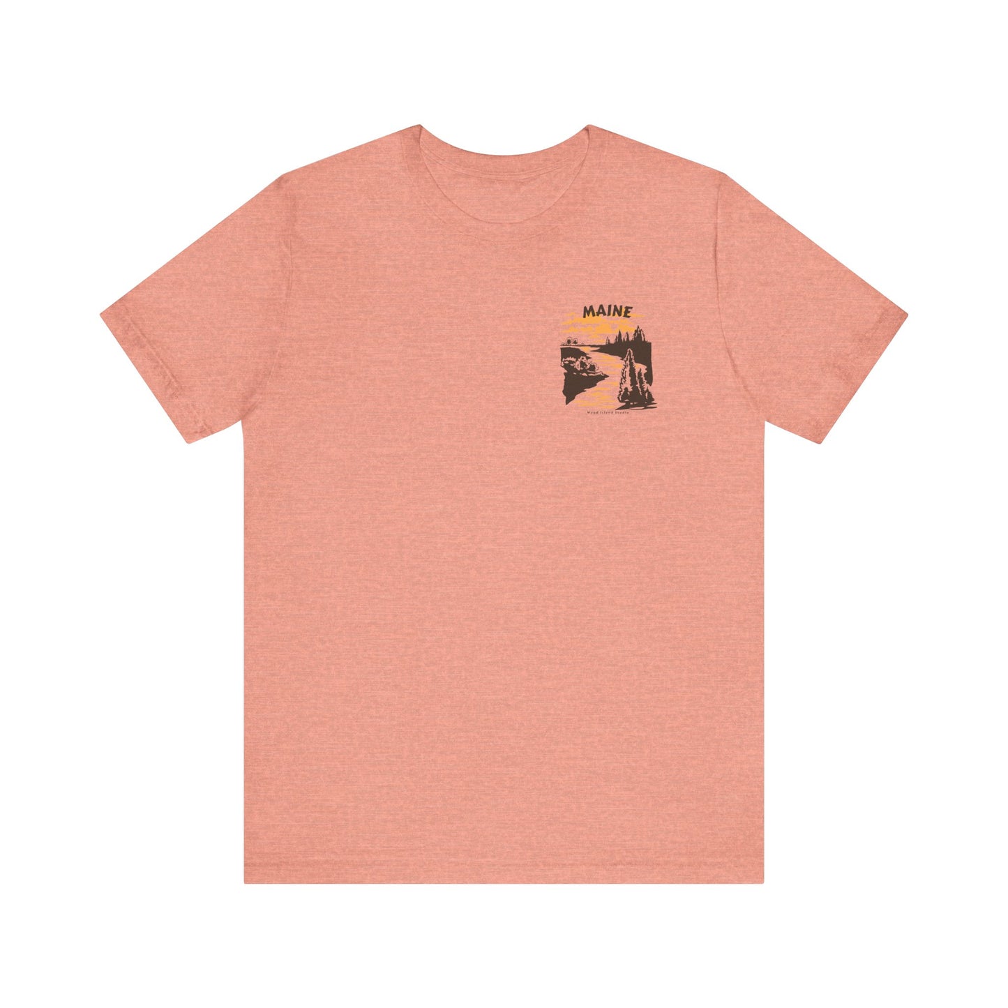 Pine and River scene Maine Graphic Unisex Tee