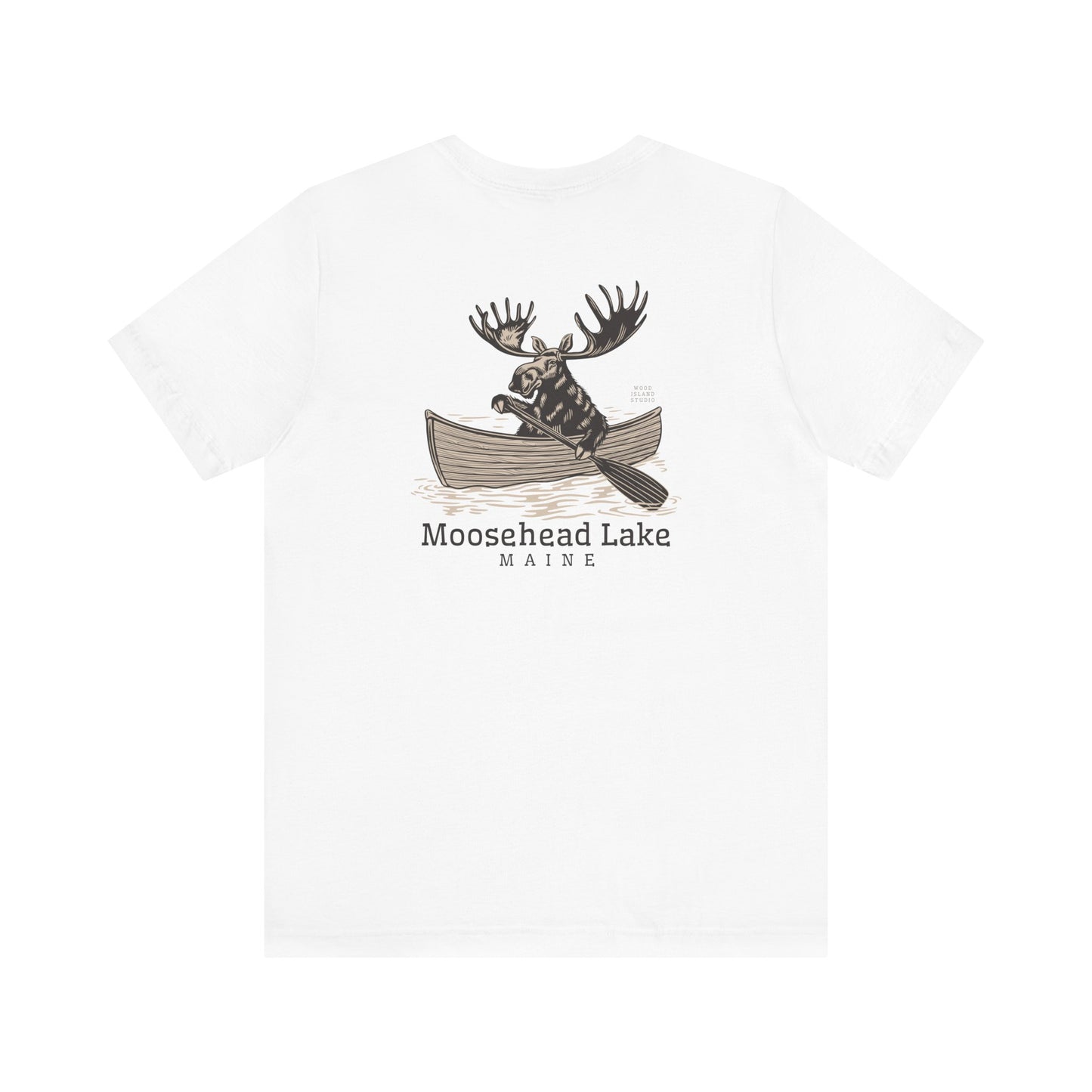 Moosehead Lake Maine Moose Rowing Adventure Tee - Unisex Jersey Short Sleeve T-Shirt