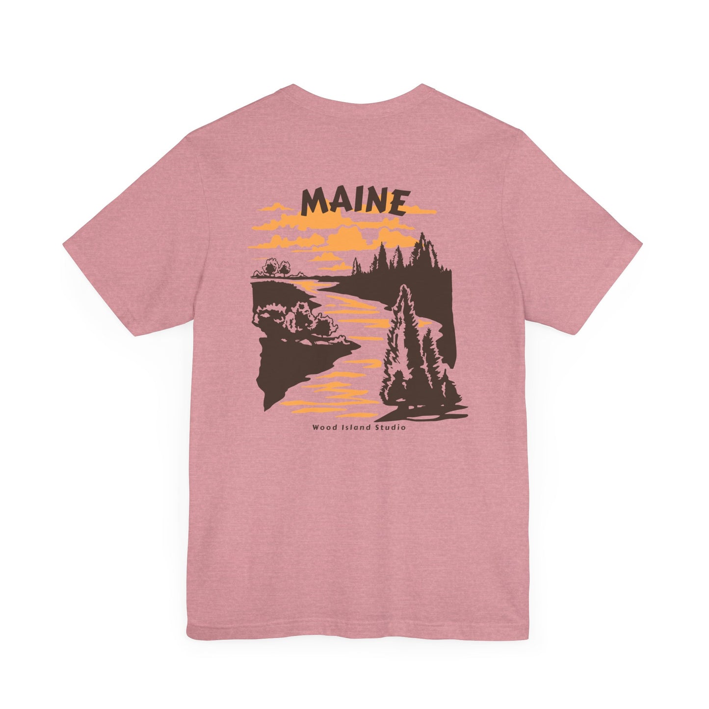 Pine and River scene Maine Graphic Unisex Tee
