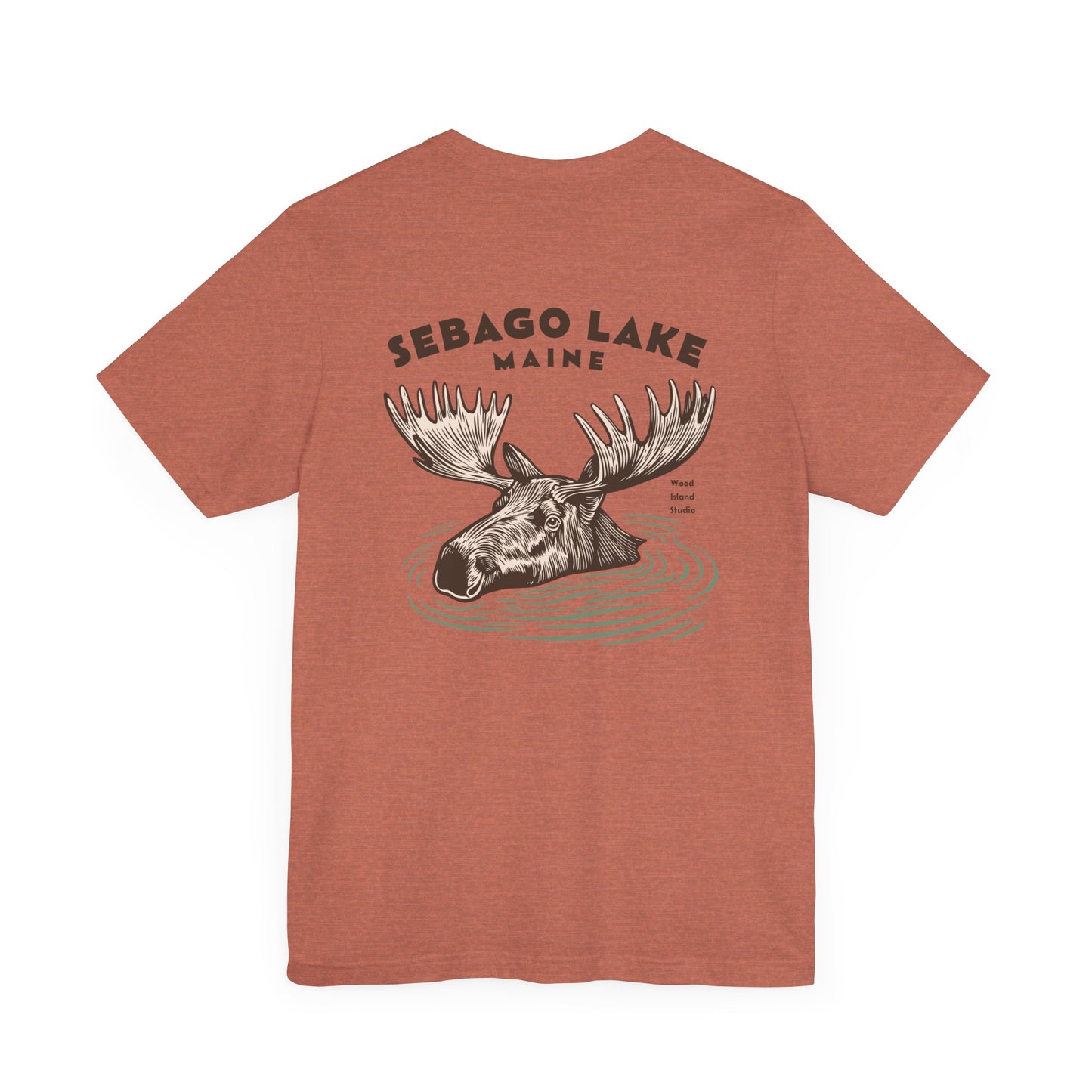 Sebago Lake Maine Moose Graphic Tee - Unisex Short Sleeve T-Shirt