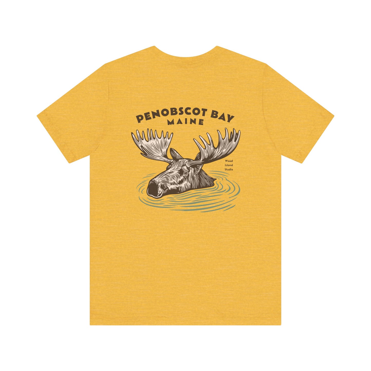 Penobscot Bay Maine Moose Graphic Tee - Unisex Short Sleeve T-Shirt