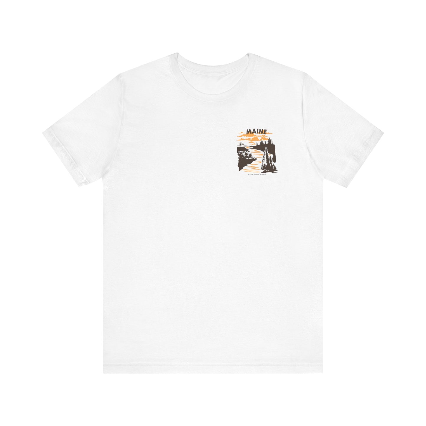 Pine and River scene Maine Graphic Unisex Tee