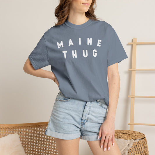 Maine Thug Tee Shirt - White Letters