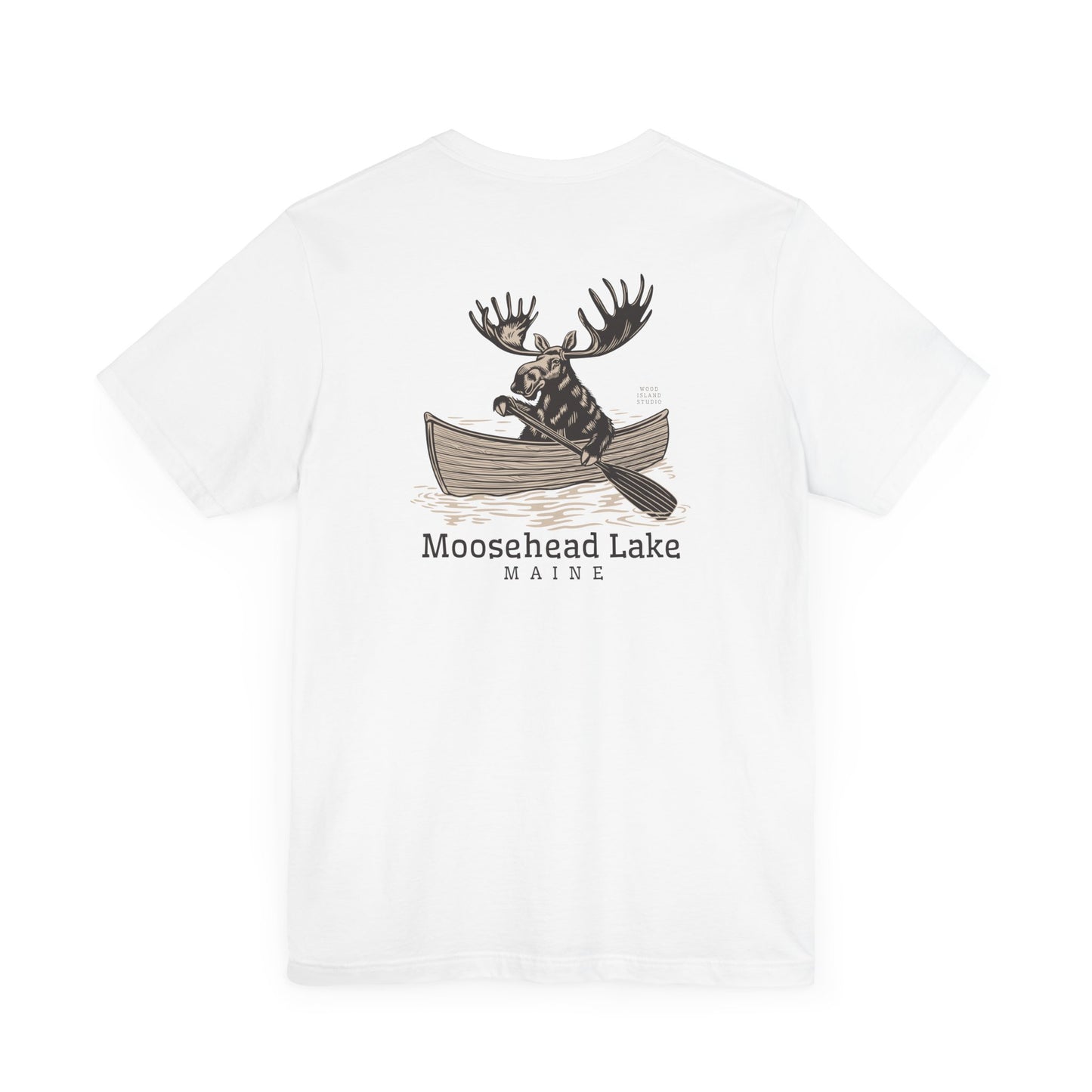 Moosehead Lake Maine Moose Rowing Adventure Tee - Unisex Jersey Short Sleeve T-Shirt