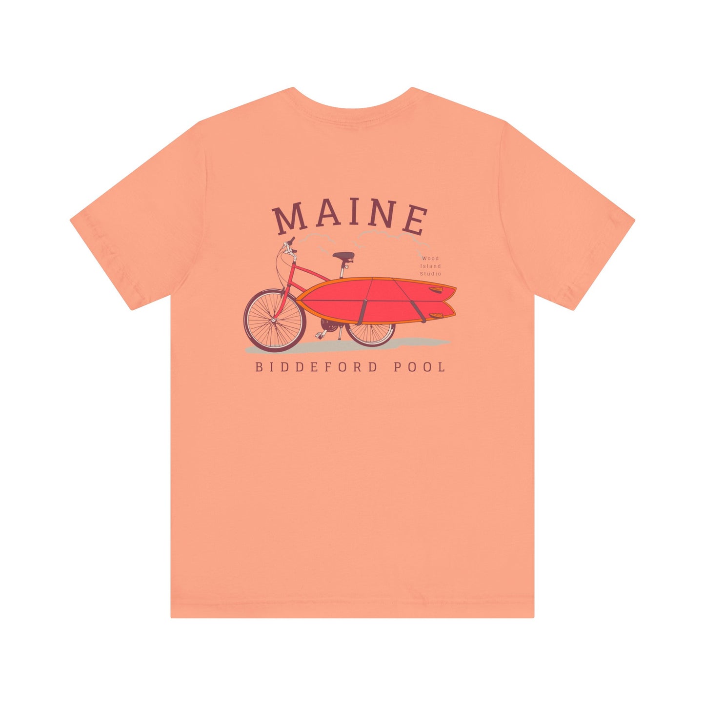Biddeford Pool Maine Vintage Bike Surf Tee - Unisex Jersey Short Sleeve T-Shirt