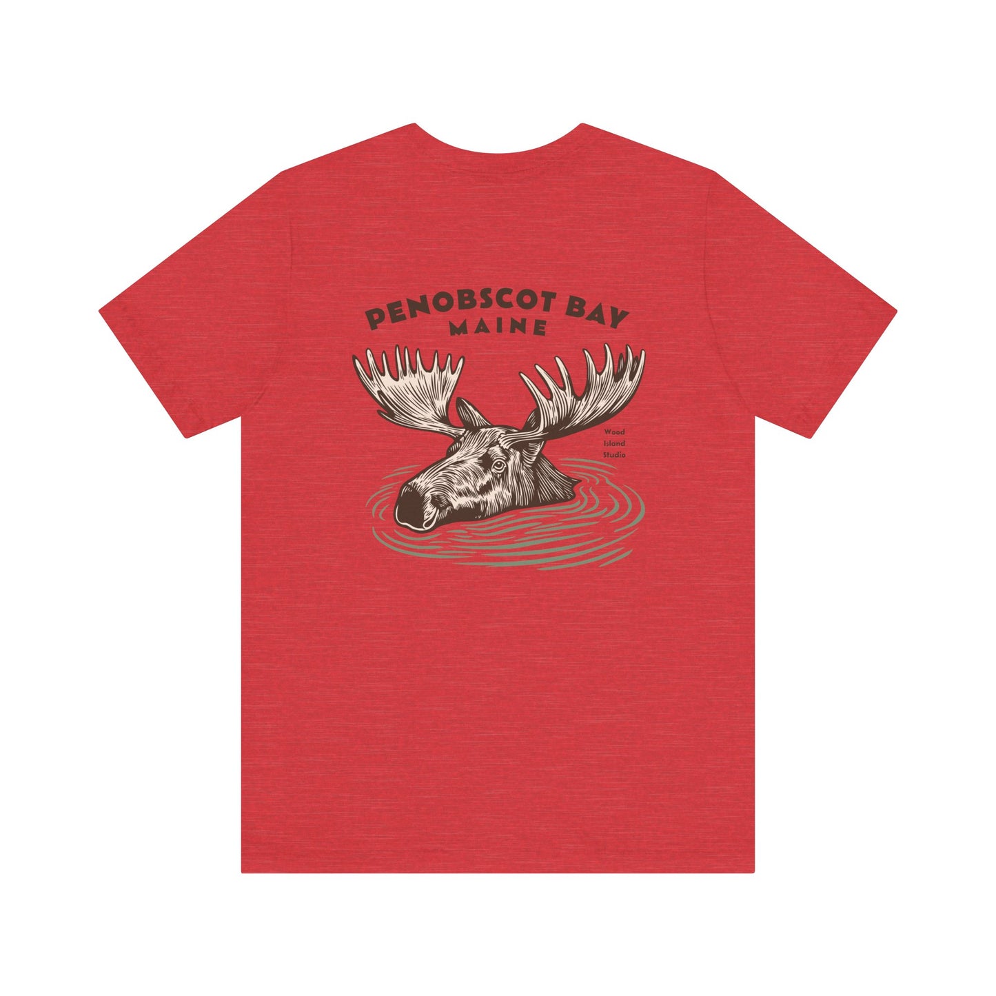Penobscot Bay Maine Moose Graphic Tee - Unisex Short Sleeve T-Shirt