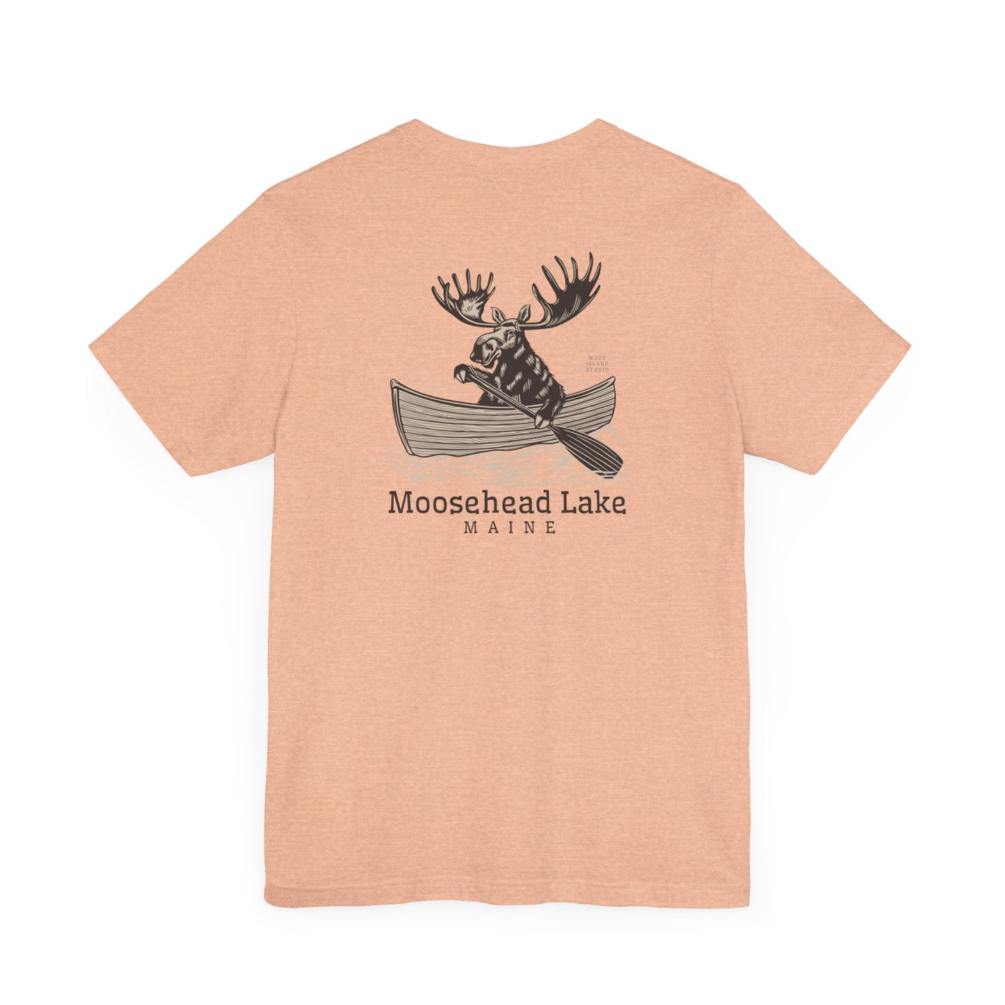 Moosehead Lake Maine Moose Rowing Adventure Tee - Unisex Jersey Short Sleeve T-Shirt