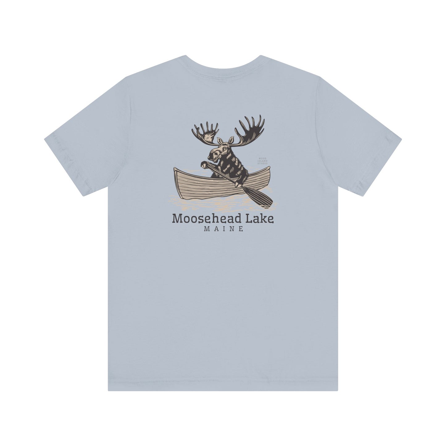 Moosehead Lake Maine Moose Rowing Adventure Tee - Unisex Jersey Short Sleeve T-Shirt