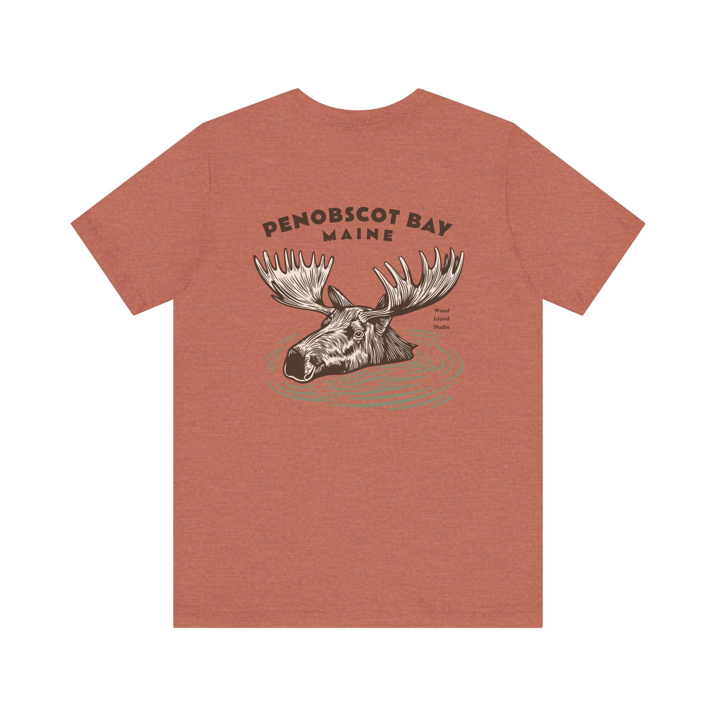 Penobscot Bay Maine Moose Graphic Tee - Unisex Short Sleeve T-Shirt