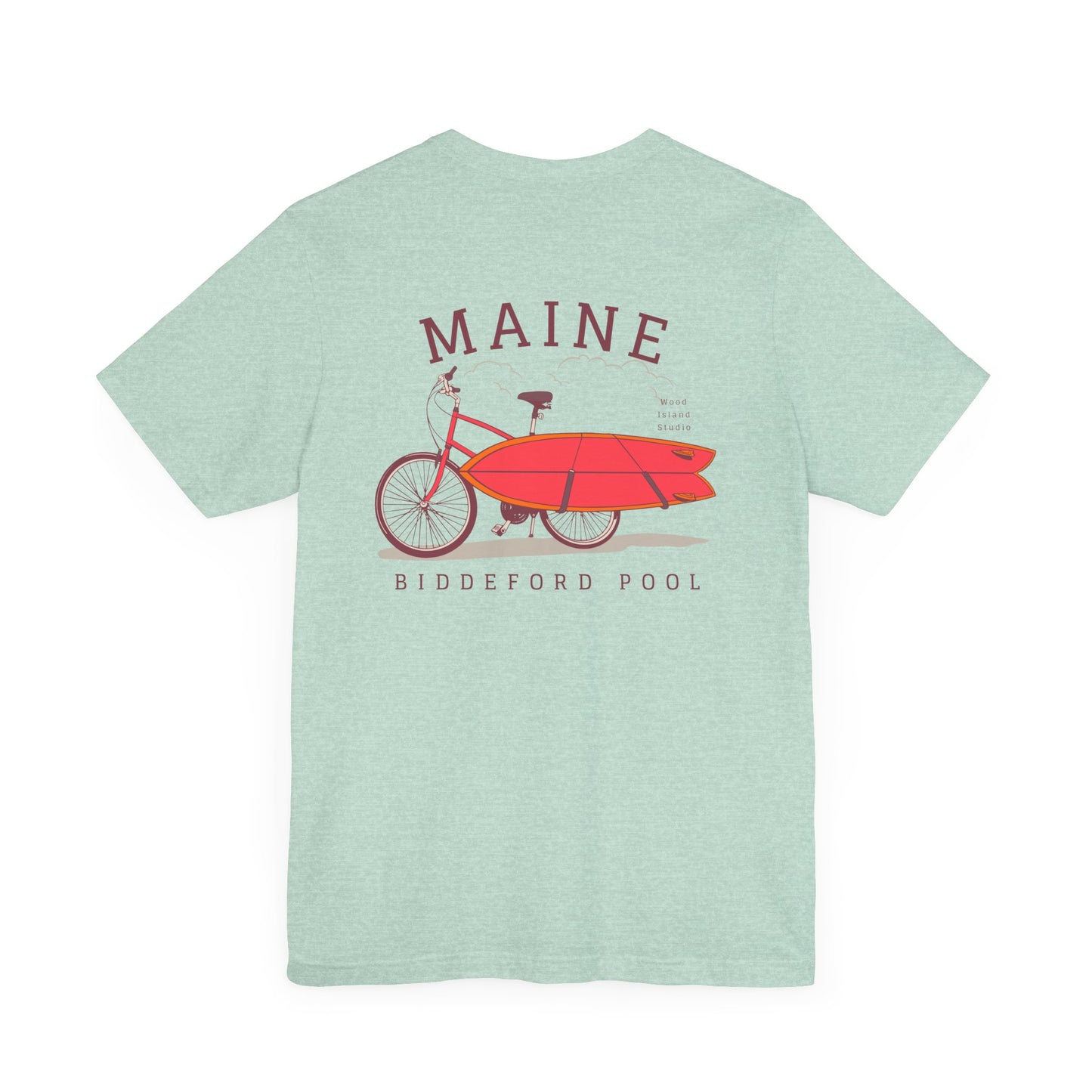 Biddeford Pool Maine Vintage Bike Surf Tee - Unisex Jersey Short Sleeve T-Shirt