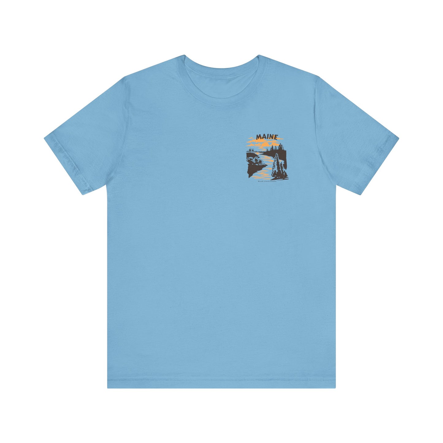 Pine and River scene Maine Graphic Unisex Tee