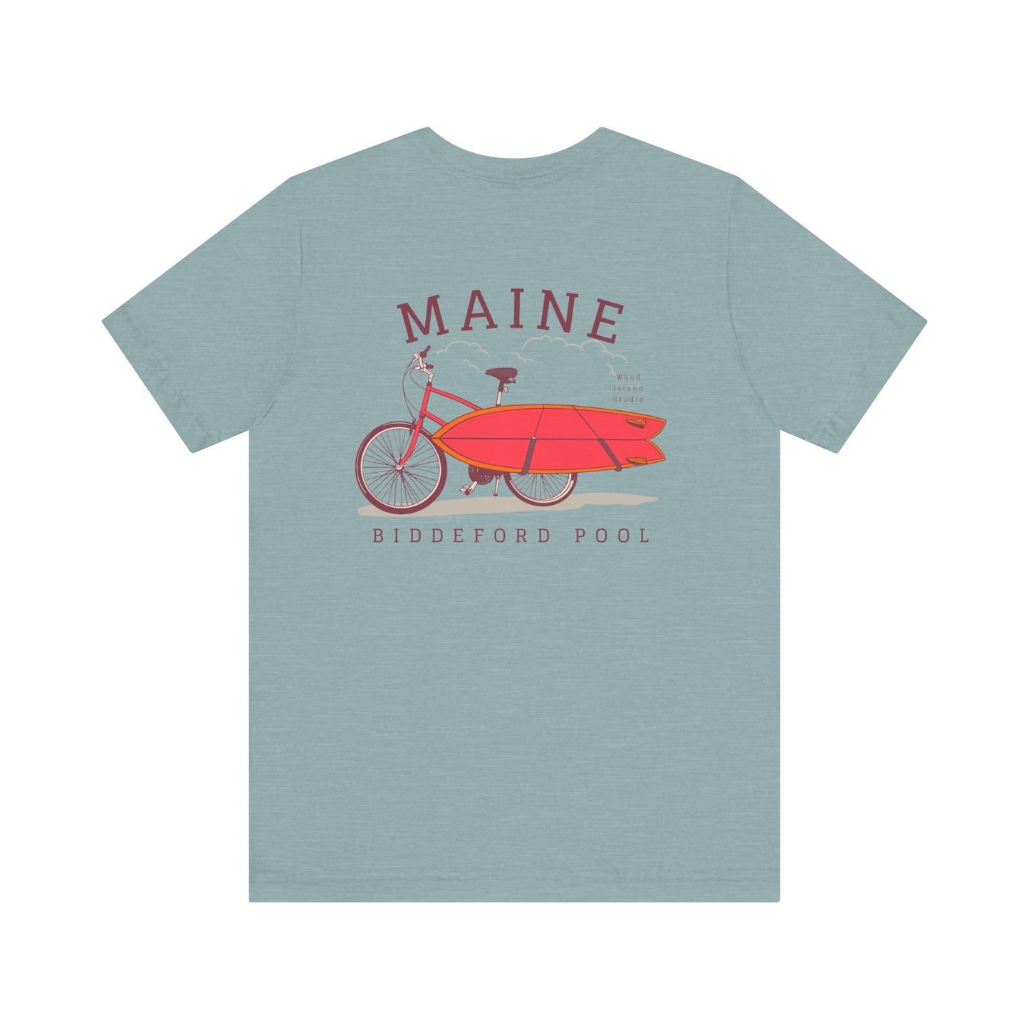 Biddeford Pool Maine Vintage Bike Surf Tee - Unisex Jersey Short Sleeve T-Shirt