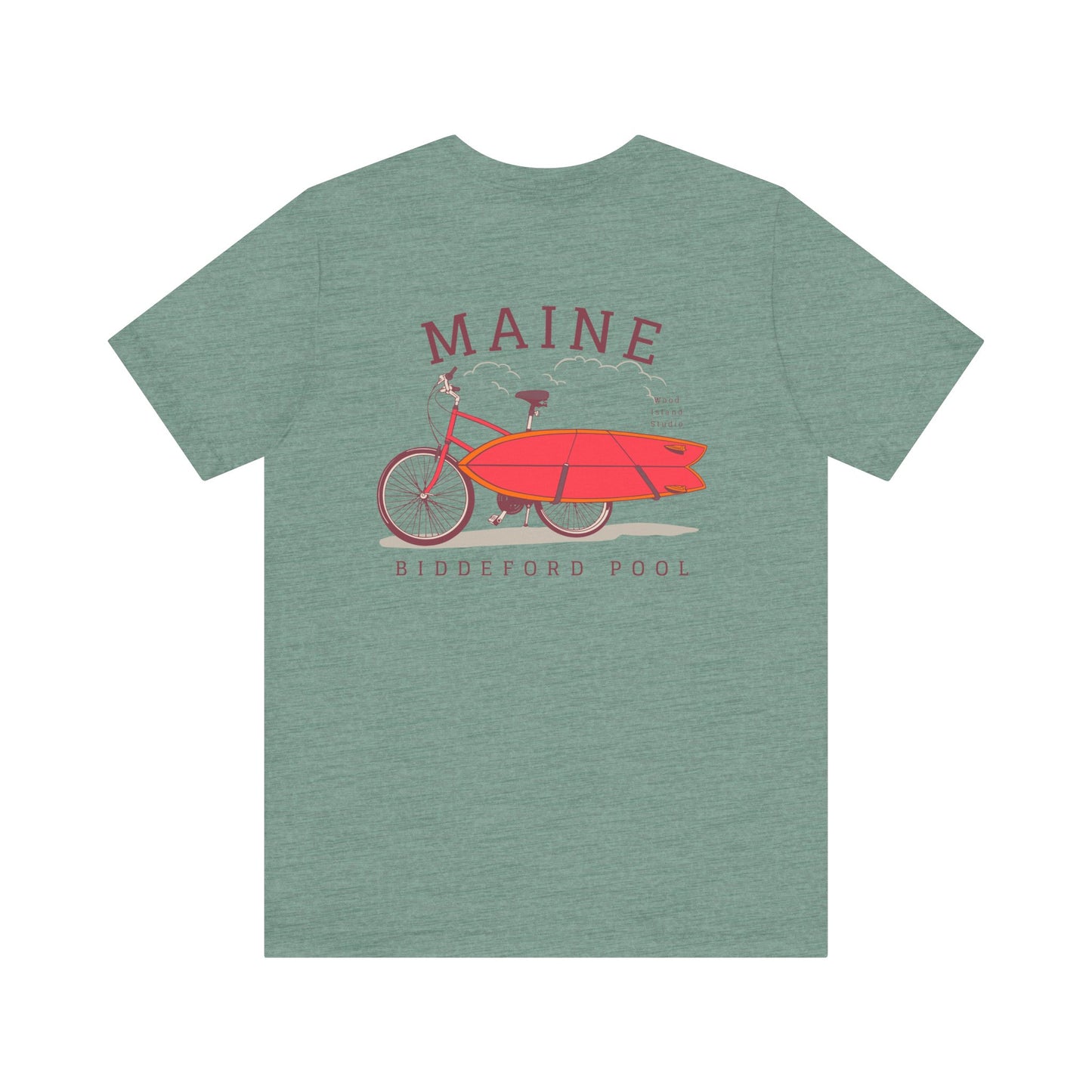 Biddeford Pool Maine Vintage Bike Surf Tee - Unisex Jersey Short Sleeve T-Shirt