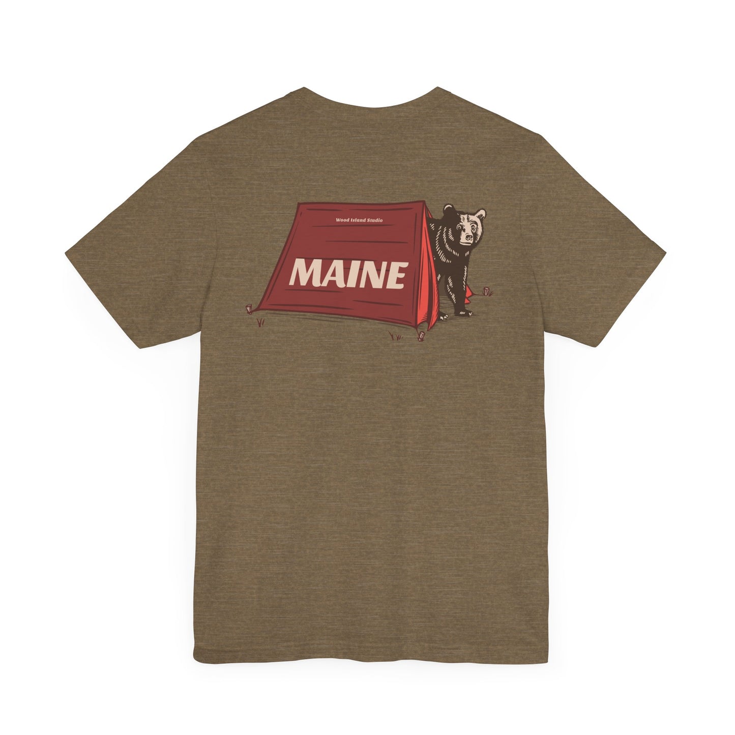 Camping Maine Bear Graphic Unisex Tee