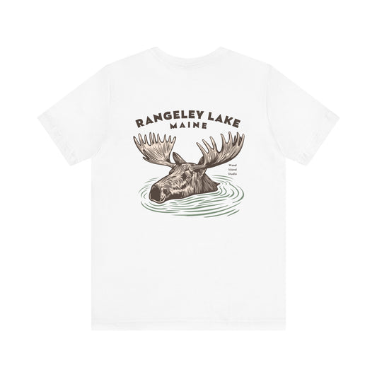 Rangeley Lake Maine Moose Graphic Tee - Unisex Short Sleeve T-Shirt