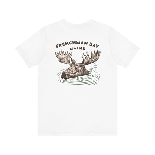 Frenchman Bay Maine Moose Graphic Tee - Unisex Short Sleeve T-Shirt