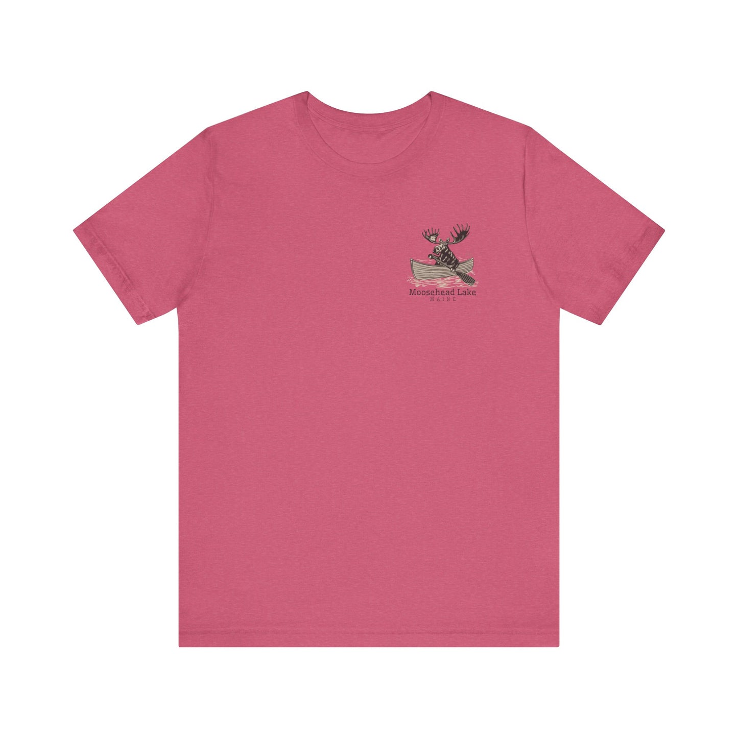 Moosehead Lake Maine Moose Rowing Adventure Tee - Unisex Jersey Short Sleeve T-Shirt