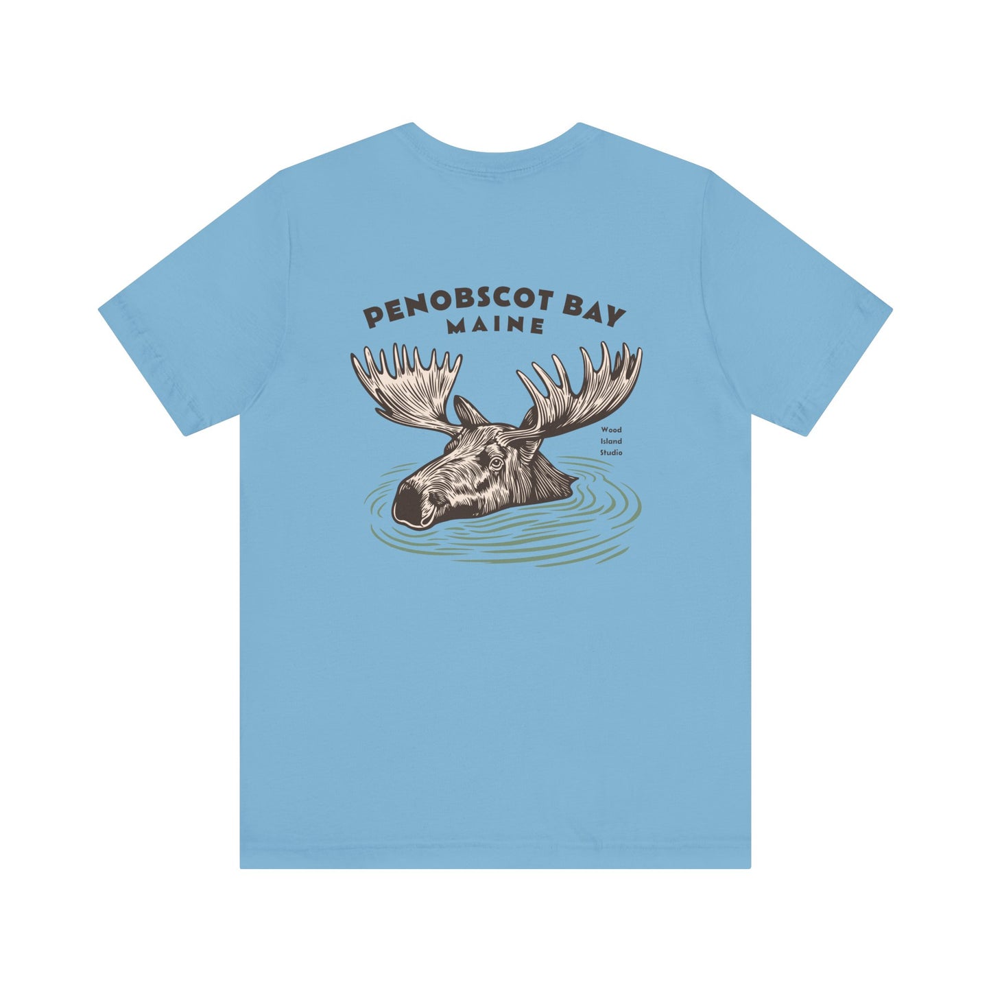 Penobscot Bay Maine Moose Graphic Tee - Unisex Short Sleeve T-Shirt