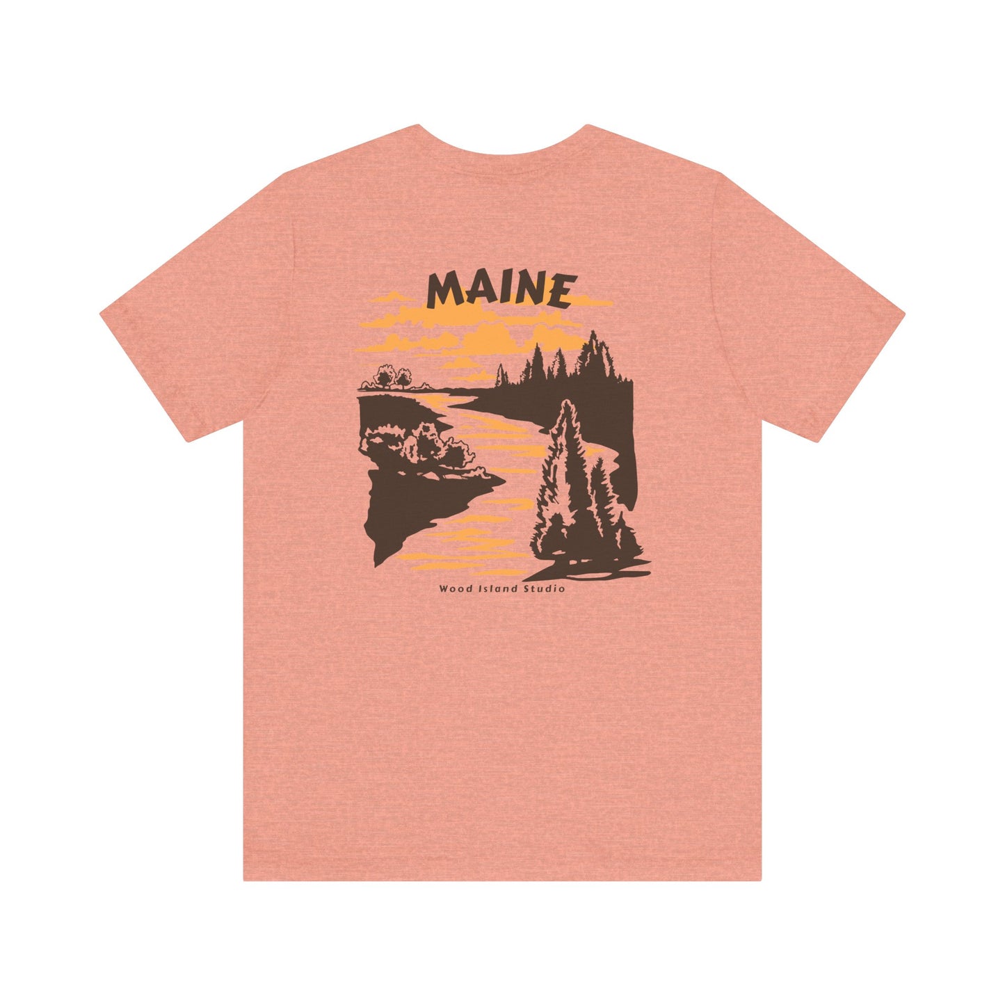 Pine and River scene Maine Graphic Unisex Tee