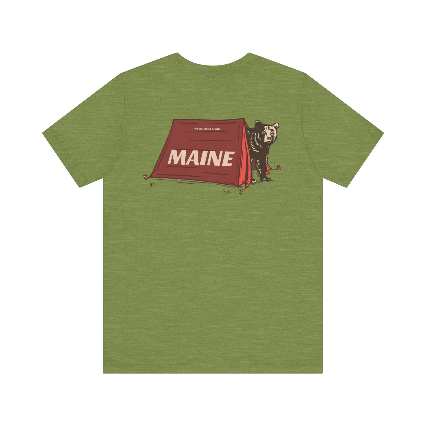 Camping Maine Bear Graphic Unisex Tee