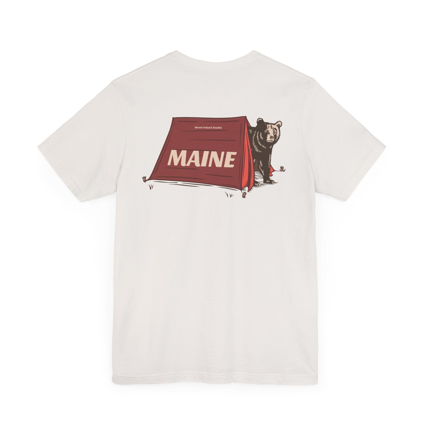 Camping Maine Bear Graphic Unisex Tee