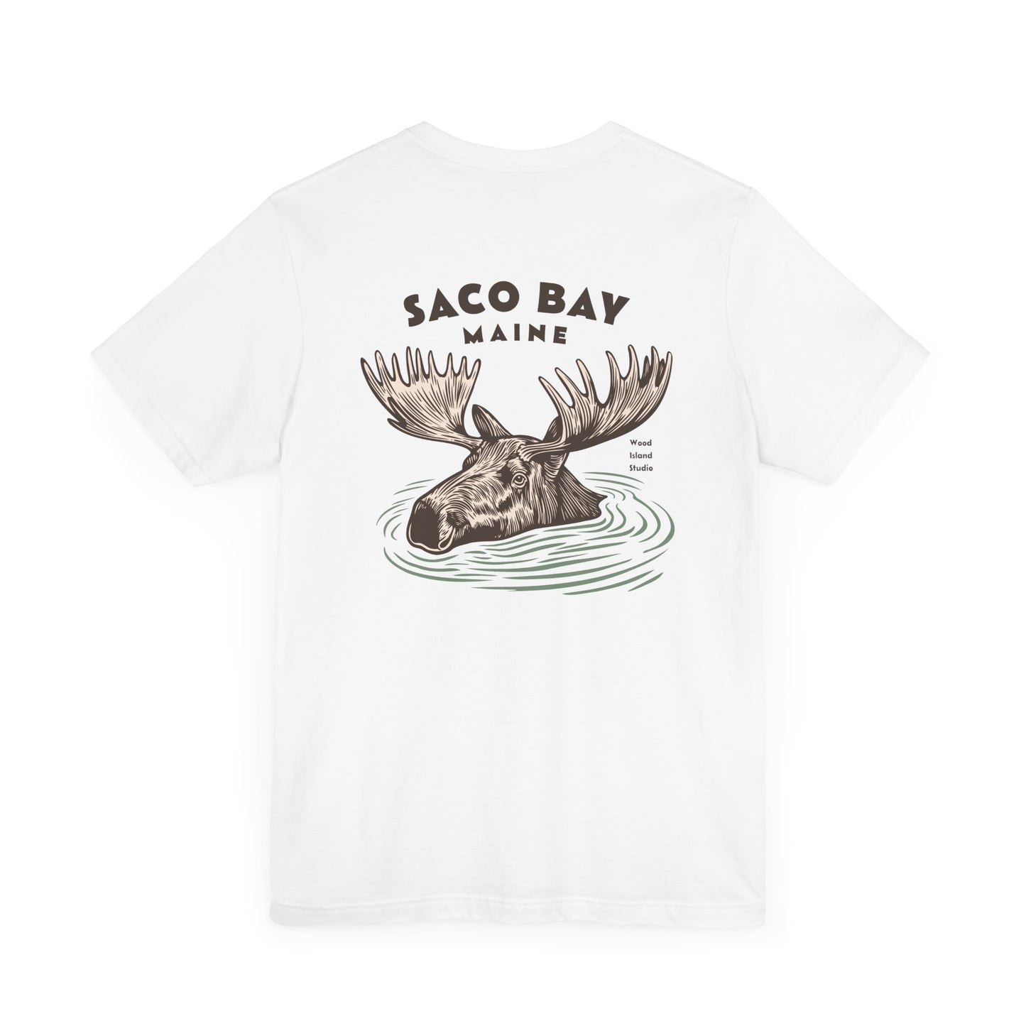 Saco Bay Maine Moose Humor Graphic Tee - Unisex Short Sleeve T-Shirt