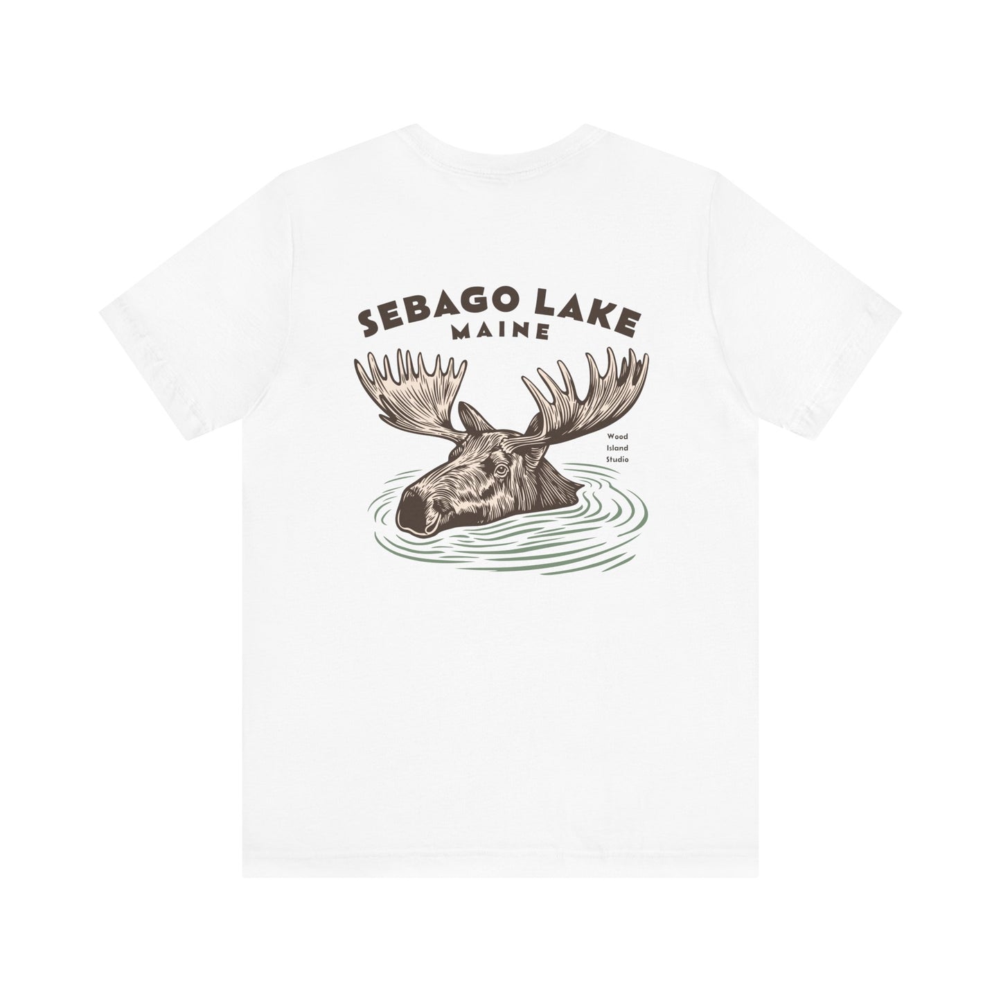 Sebago Lake Maine Moose Graphic Tee - Unisex Short Sleeve T-Shirt