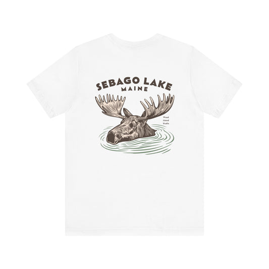 Sebago Lake Maine Moose Graphic Tee - Unisex Short Sleeve T-Shirt