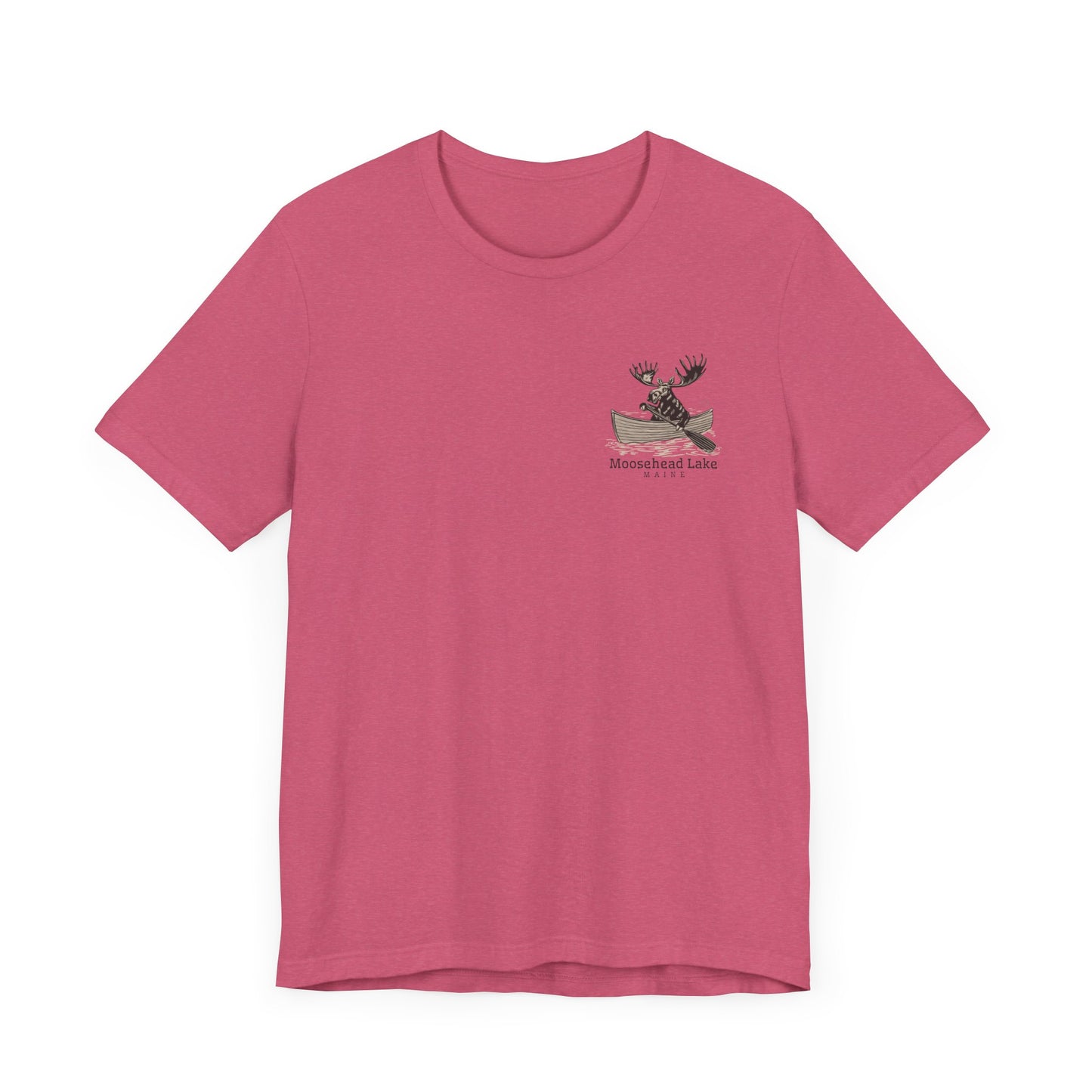 Moosehead Lake Maine Moose Rowing Adventure Tee - Unisex Jersey Short Sleeve T-Shirt