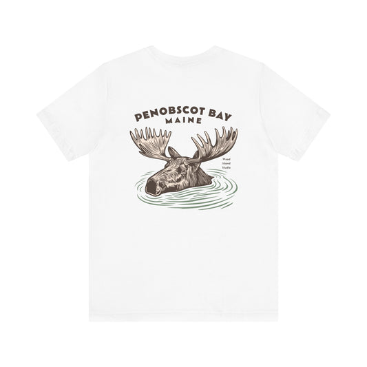 Penobscot Bay Maine Moose Graphic Tee - Unisex Short Sleeve T-Shirt